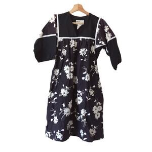 Krist Gudnason Kaftan Floral Smock Dress Mumu‎ XS Oversize California Vintage
